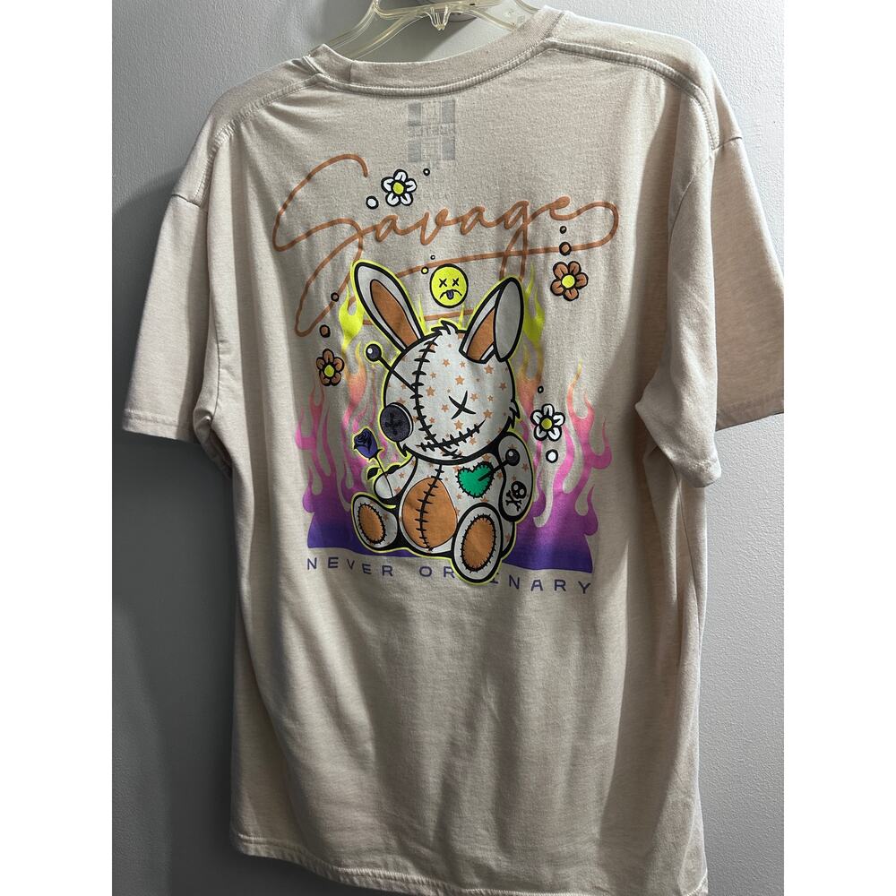 Hustle Savage Bunny Tan Short Sleeve T-shirt Size XL